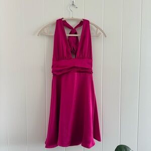 Vibrant Pink Halter Dress